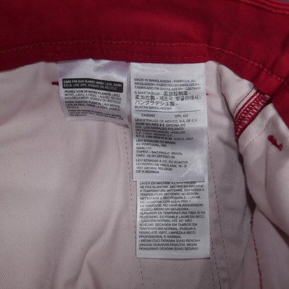 Levi's Snap Cargo Shorts Mens Size 30 Scooter Red Micro Dobby Stretch Canvas NWT - Picture 6 of 8